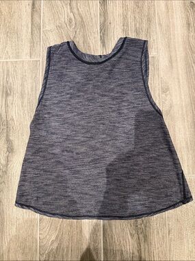 Sleeveless Heathered Navy Blue Workout Tank